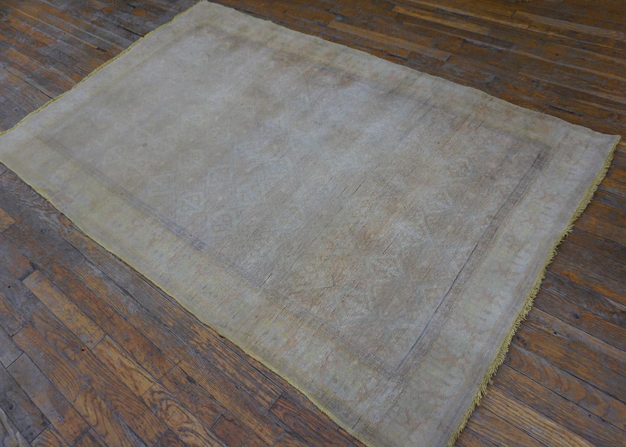 Hand-Knotted 1930s Cotton Agra Rug ( 4' x 6'8