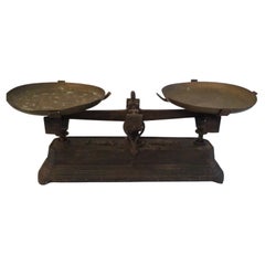 1930s Counter Balancing Scale with Brass Plates