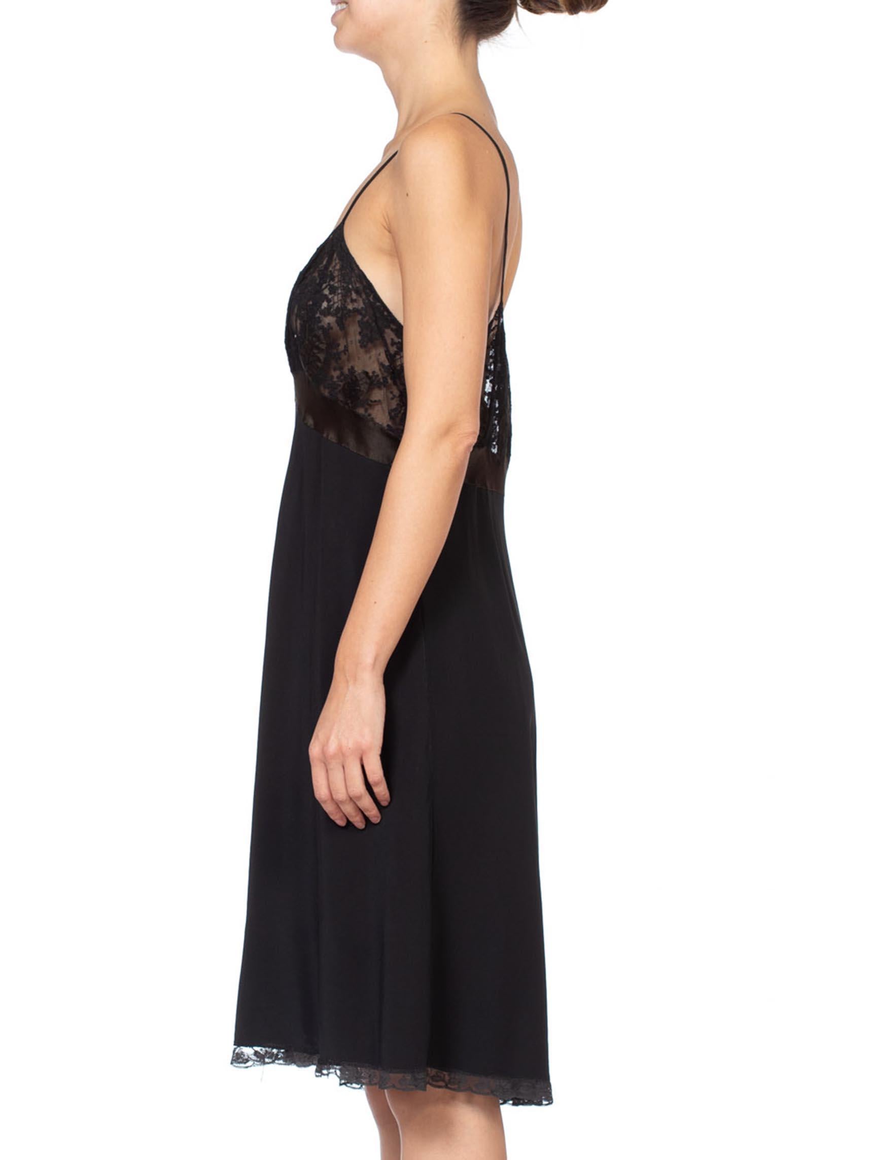 1930's Couture Bias Silk & Lace Large Slip Dress In Excellent Condition For Sale In New York, NY