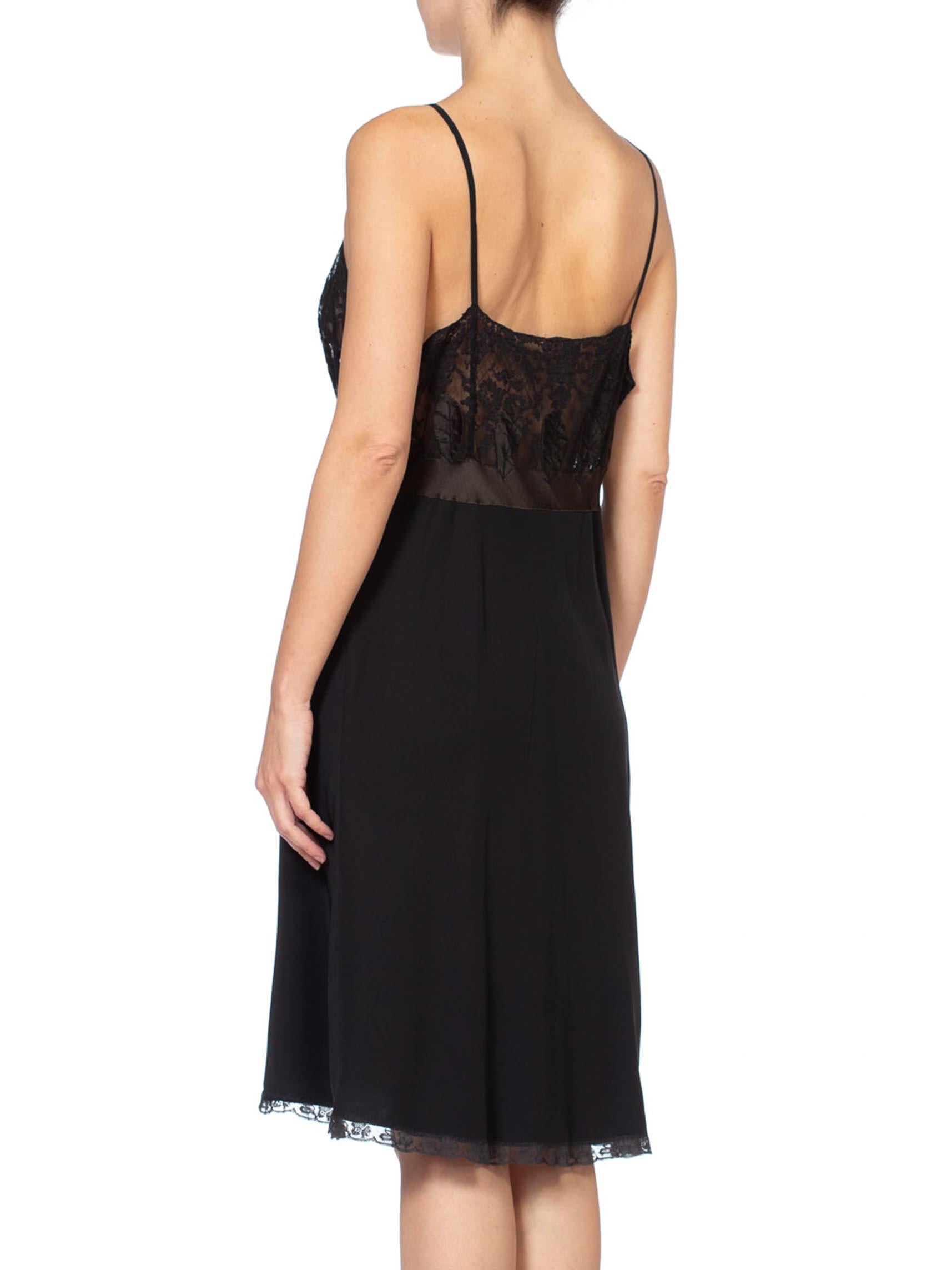 1930's Couture Bias Silk & Lace Large Slip Dress For Sale 2