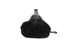1930s Couture Black Velvet Handbag