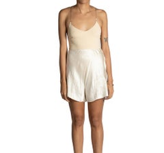 1930S Cream Bias Cut Silk Charmeuse Tap Short Knickers With Exceptional Hand Em