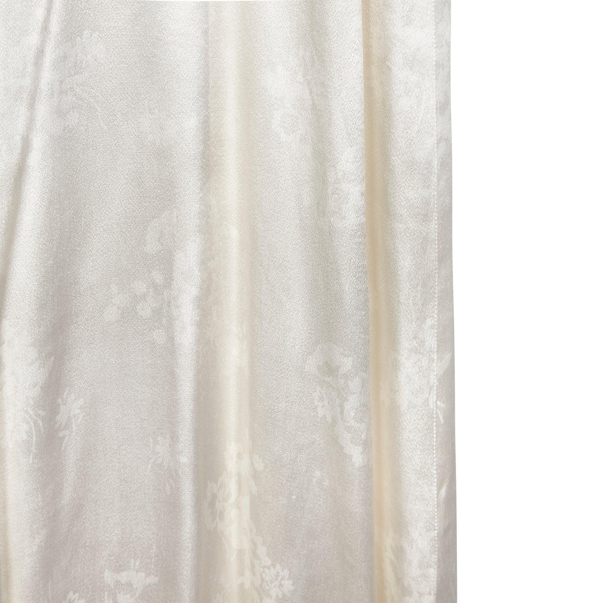 1930s Cream Floral Jacquard Wedding Dress In Good Condition For Sale In London, GB