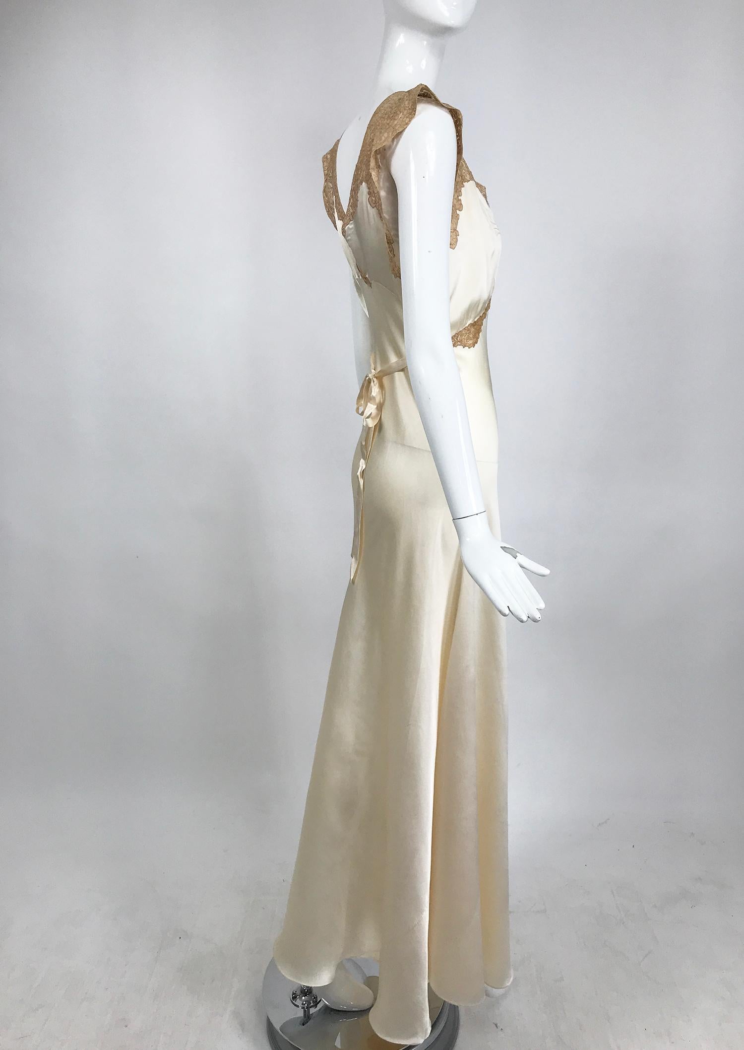 cream silk gown