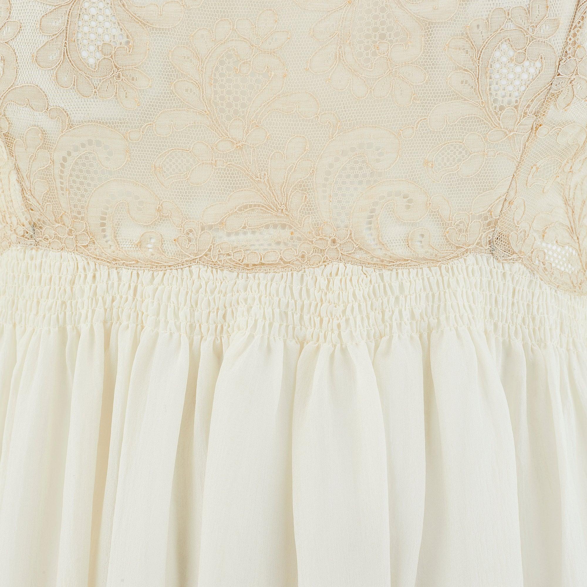1930s Cream Silk Chiffon Wide Shoulder Strap Slip Dress In Excellent Condition For Sale In London, GB