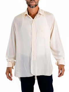 1930S Cream Silk Mens Shirt