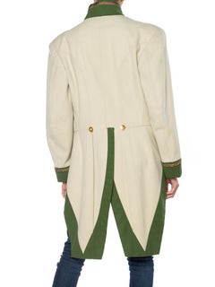 1930S Cream Wool Men's Hollywood Costume Military Jacket With Gold Buttons & An