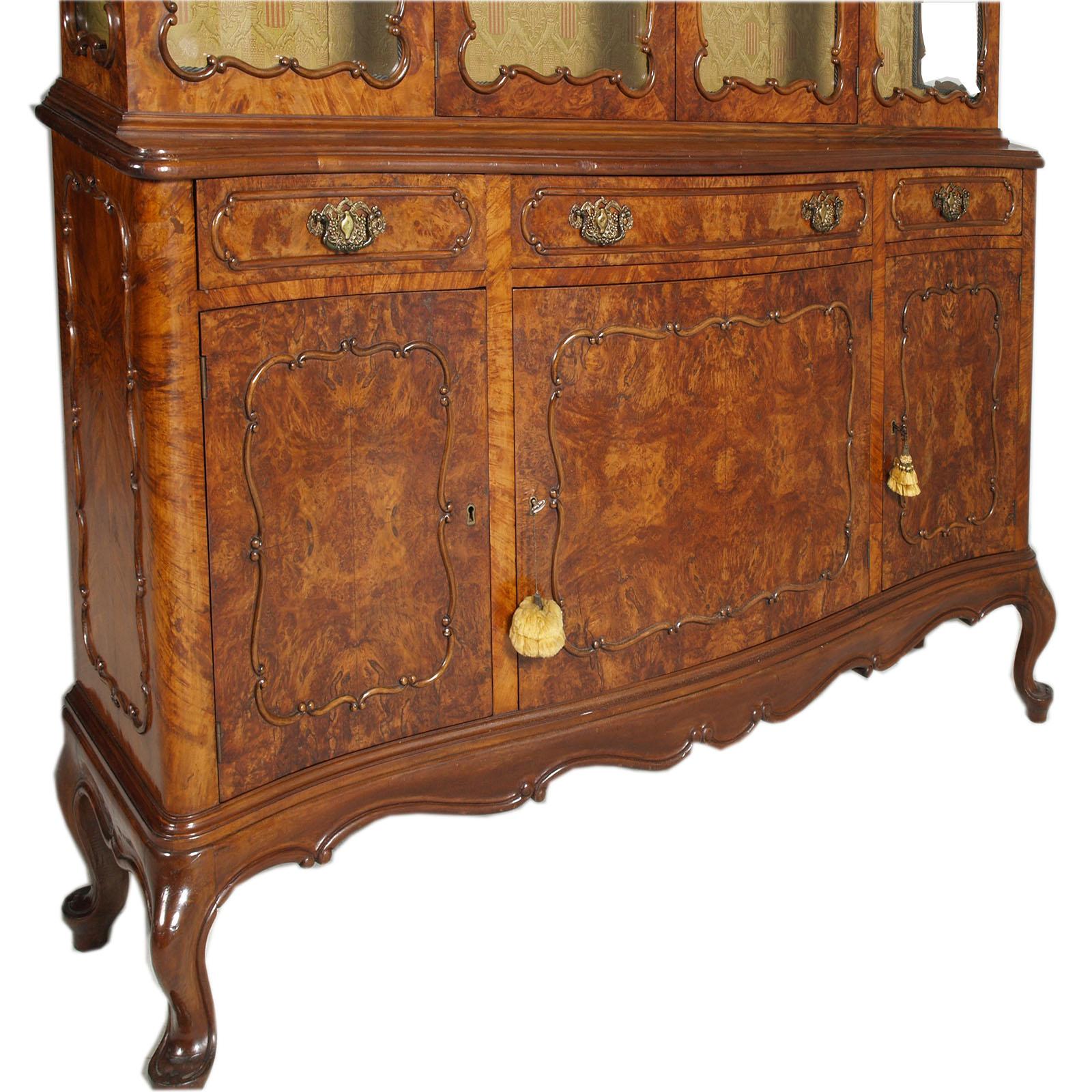 Baroque buffet baroque vénitien des années 1930, noyer Ebanisterie de Bassano en vente