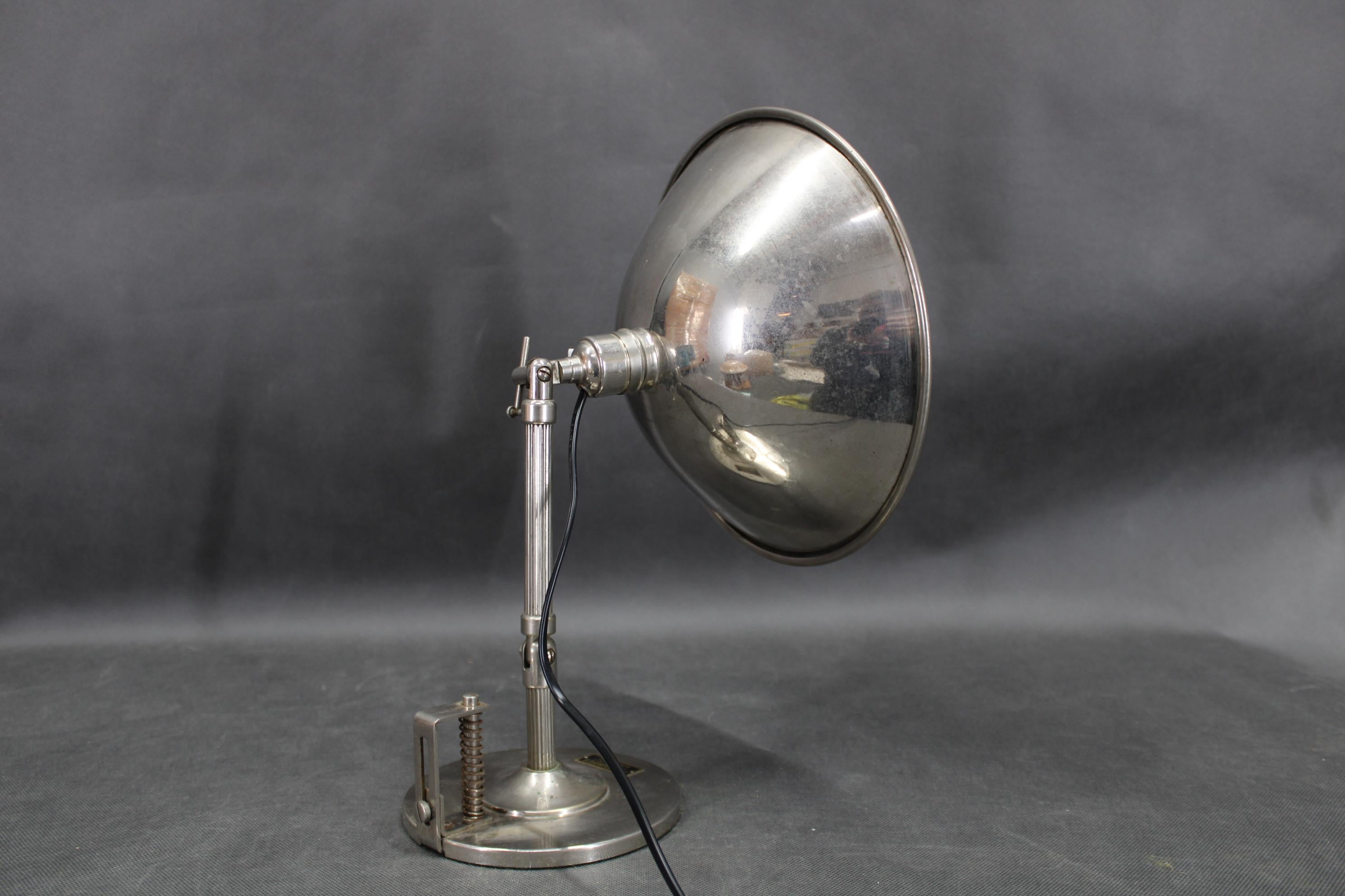 1930er Verchromte Tischlampe von Profundus, Österreich (Österreichisch) im Angebot