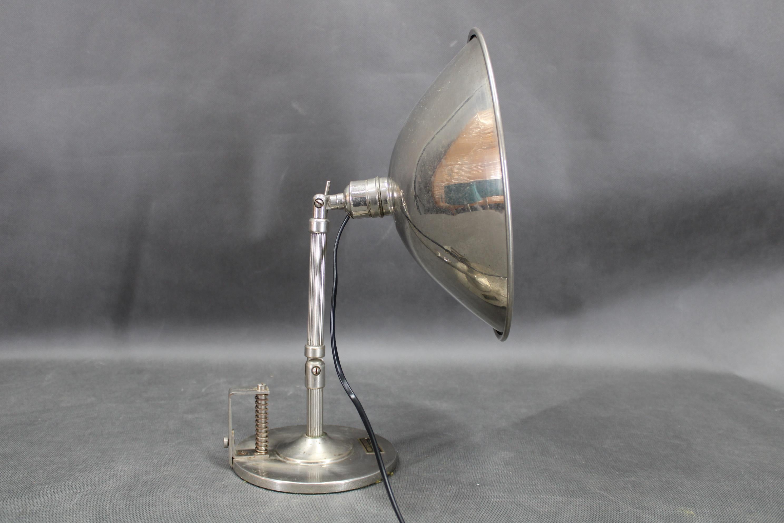 1930er Verchromte Tischlampe von Profundus, Österreich (Beschichtet) im Angebot