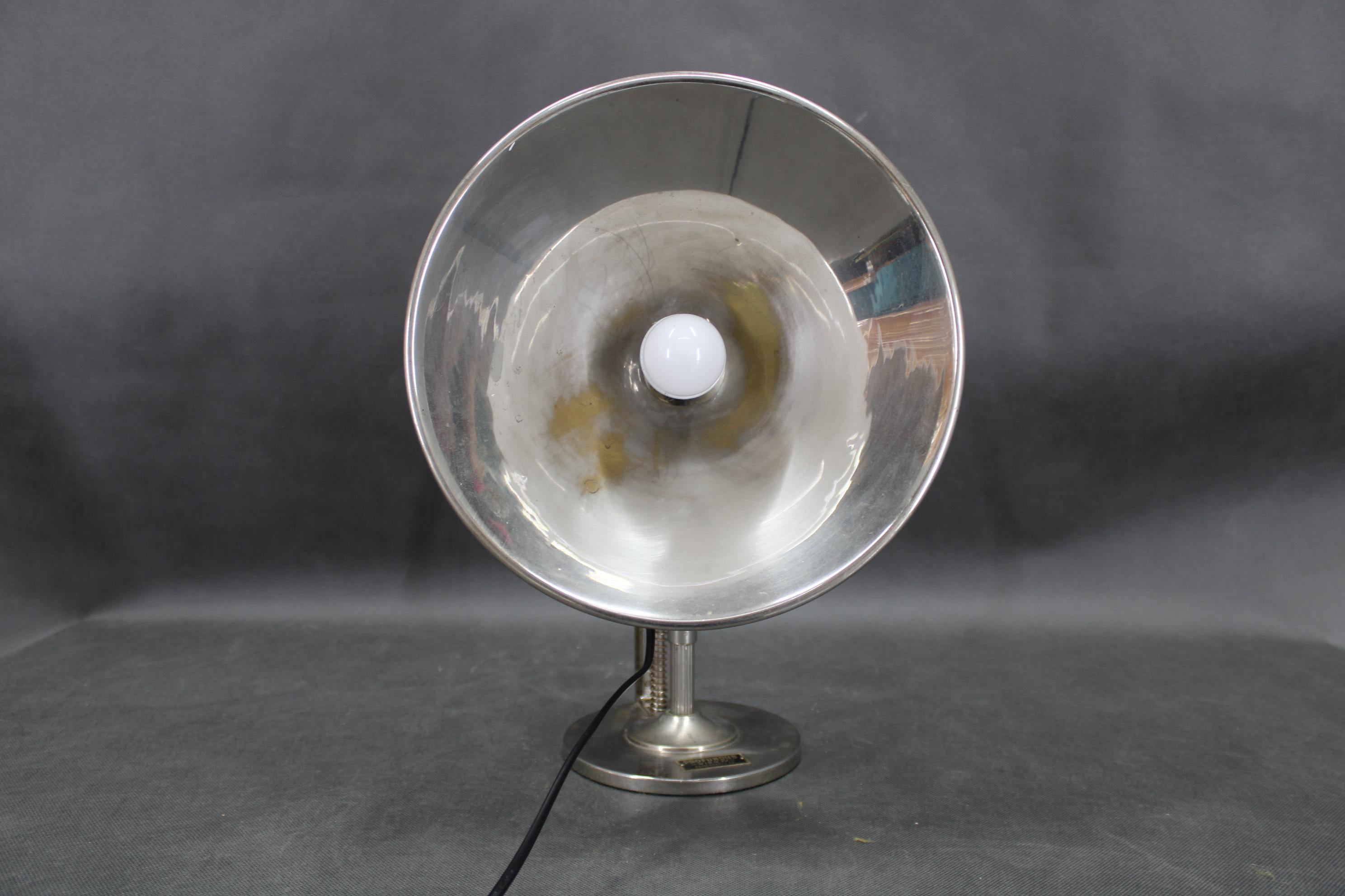 1930er Verchromte Tischlampe von Profundus, Österreich (Mitte des 20. Jahrhunderts) im Angebot