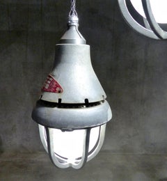 1930s Crouse Hinds Caged 'Explosion Proof' Industrial Pendants