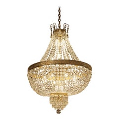1930s Crystal 20 Light Basket Chandelier from the Palace Theater on 42nd St