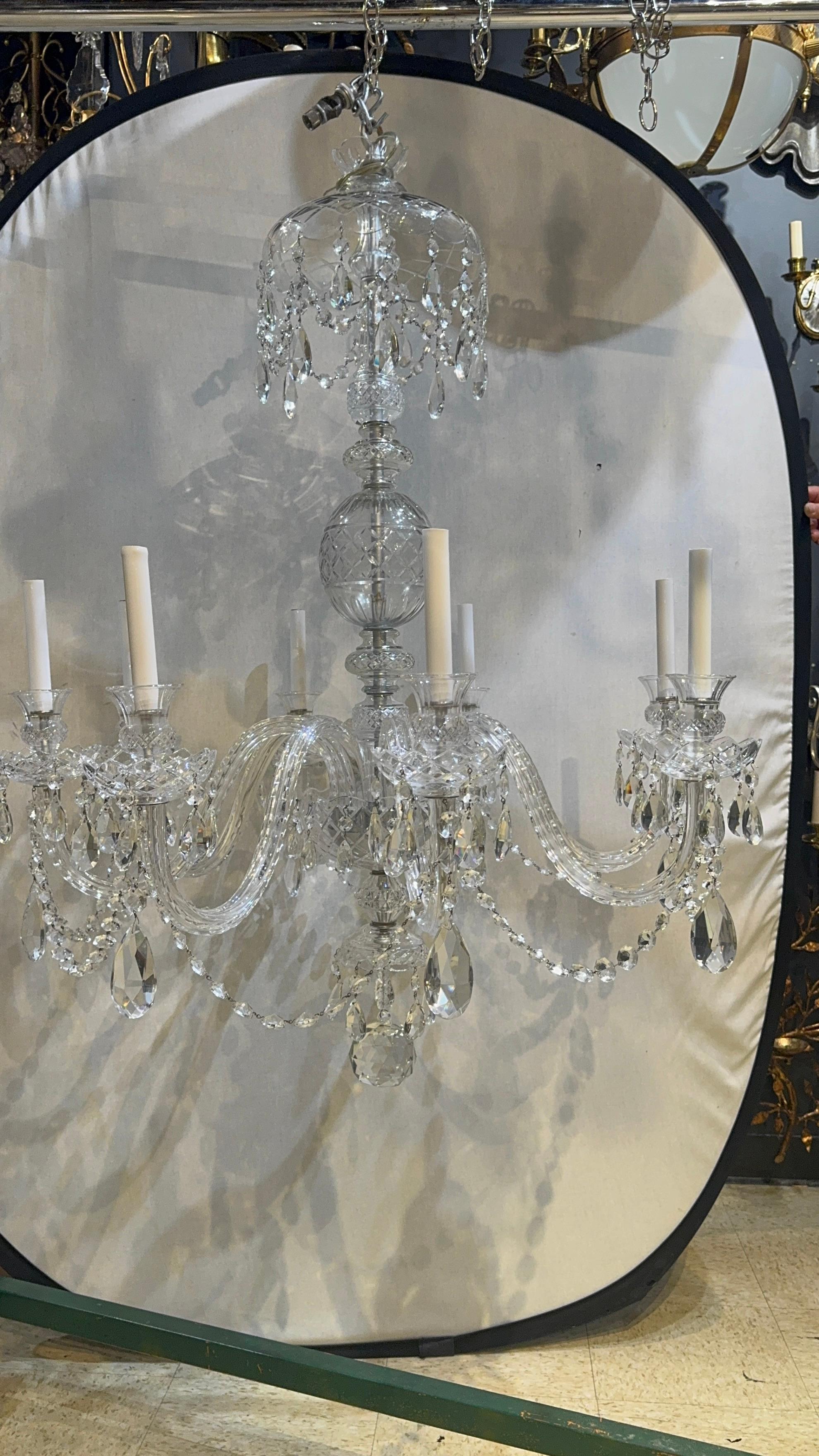Adam Style 1930’s Crystals Chandelier For Sale