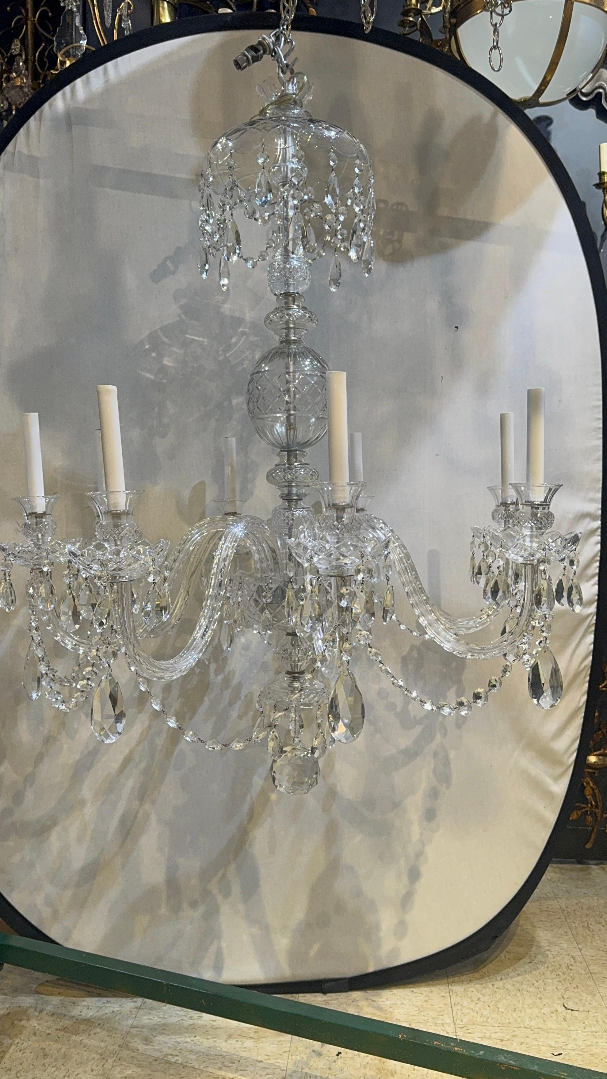 English 1930’s Crystals Chandelier For Sale