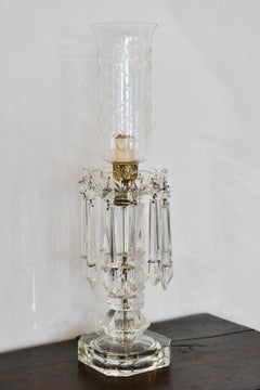 1930s Crystal Hurricane Lamp