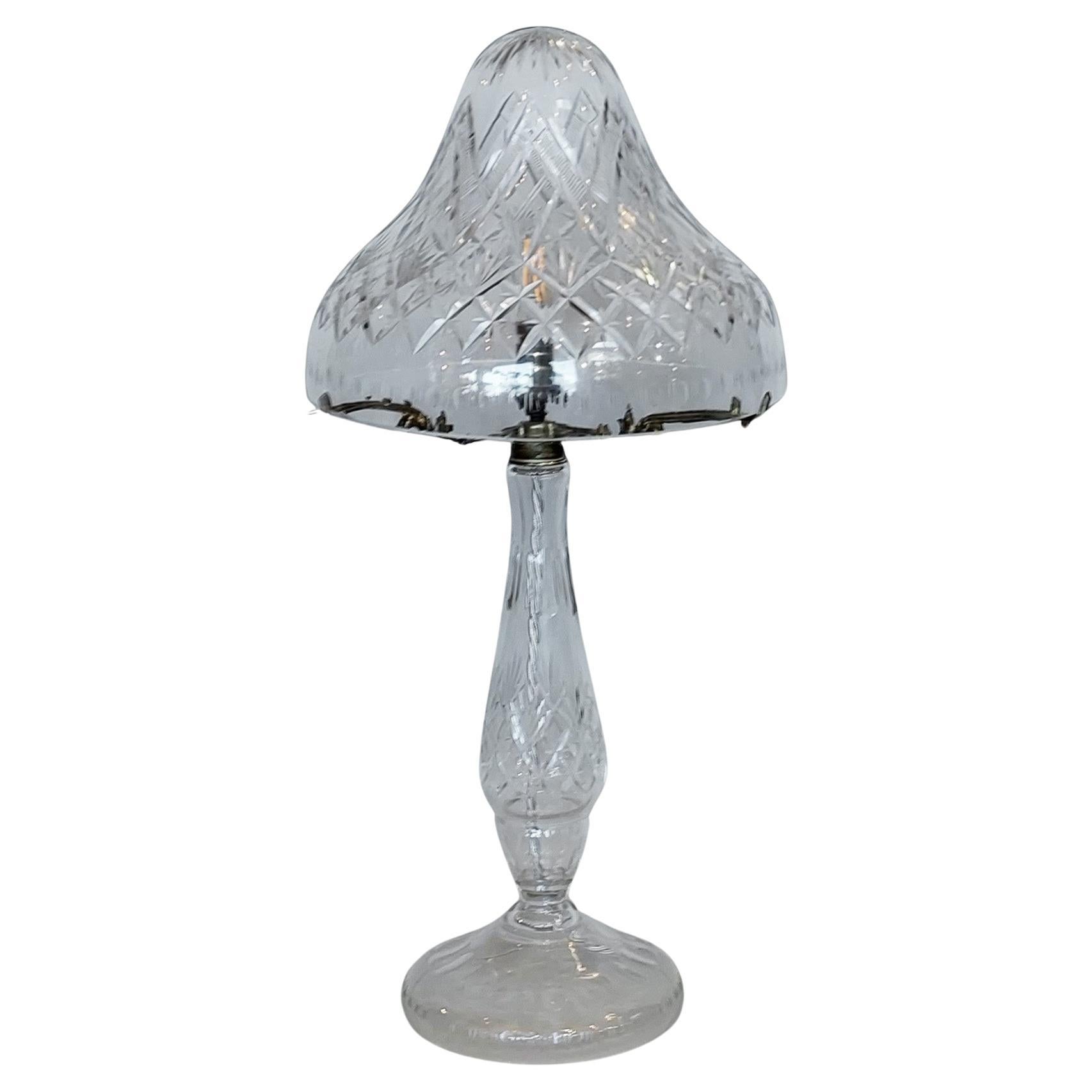 1930's Crystal "Mushroom" Table Lamp For Sale