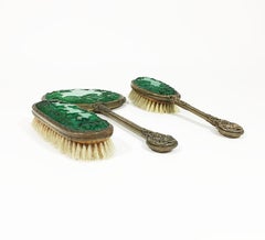 1930 Curt Schlevogt:: Collection Ingrid Ensemble de commodes en verre malachite de Bohème