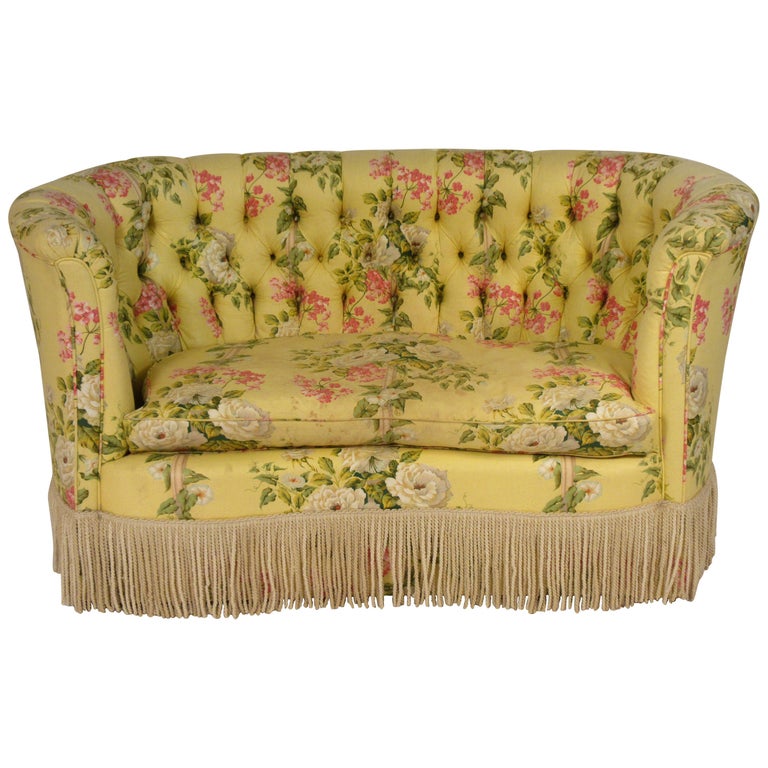 1930s Curved High Back Settee at 1stDibs