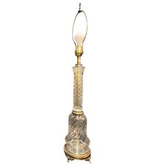 1930s Cut Crystal Table Lamp Single