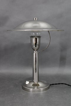1930s Czech Art Deco Nickel Table Lamp