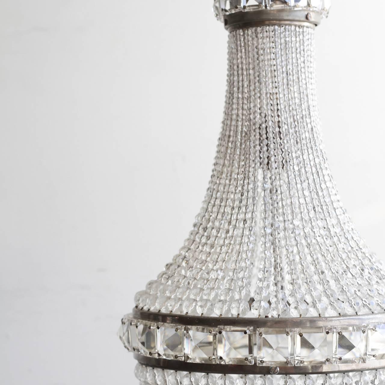 1930s Czech Crystal Balloon Chandelier 1