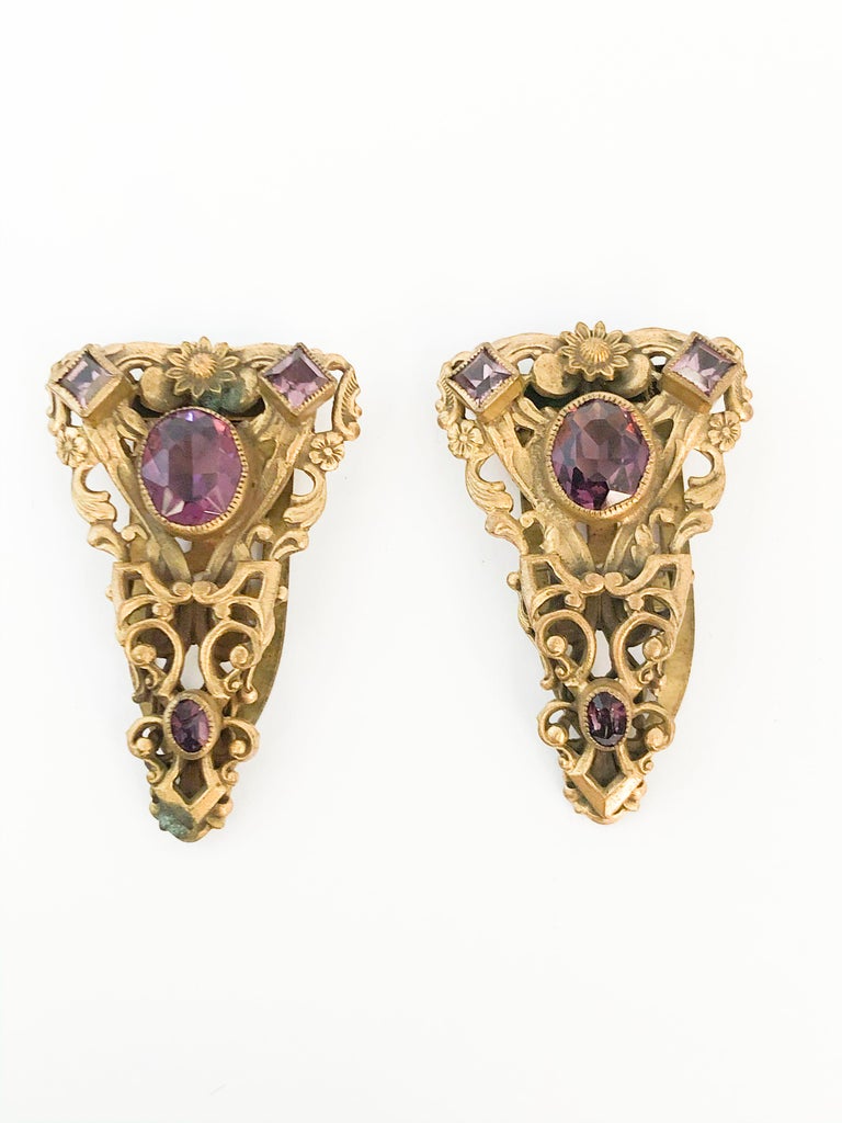 1930s Czech Glass Dress Clips For Sale at 1stDibs