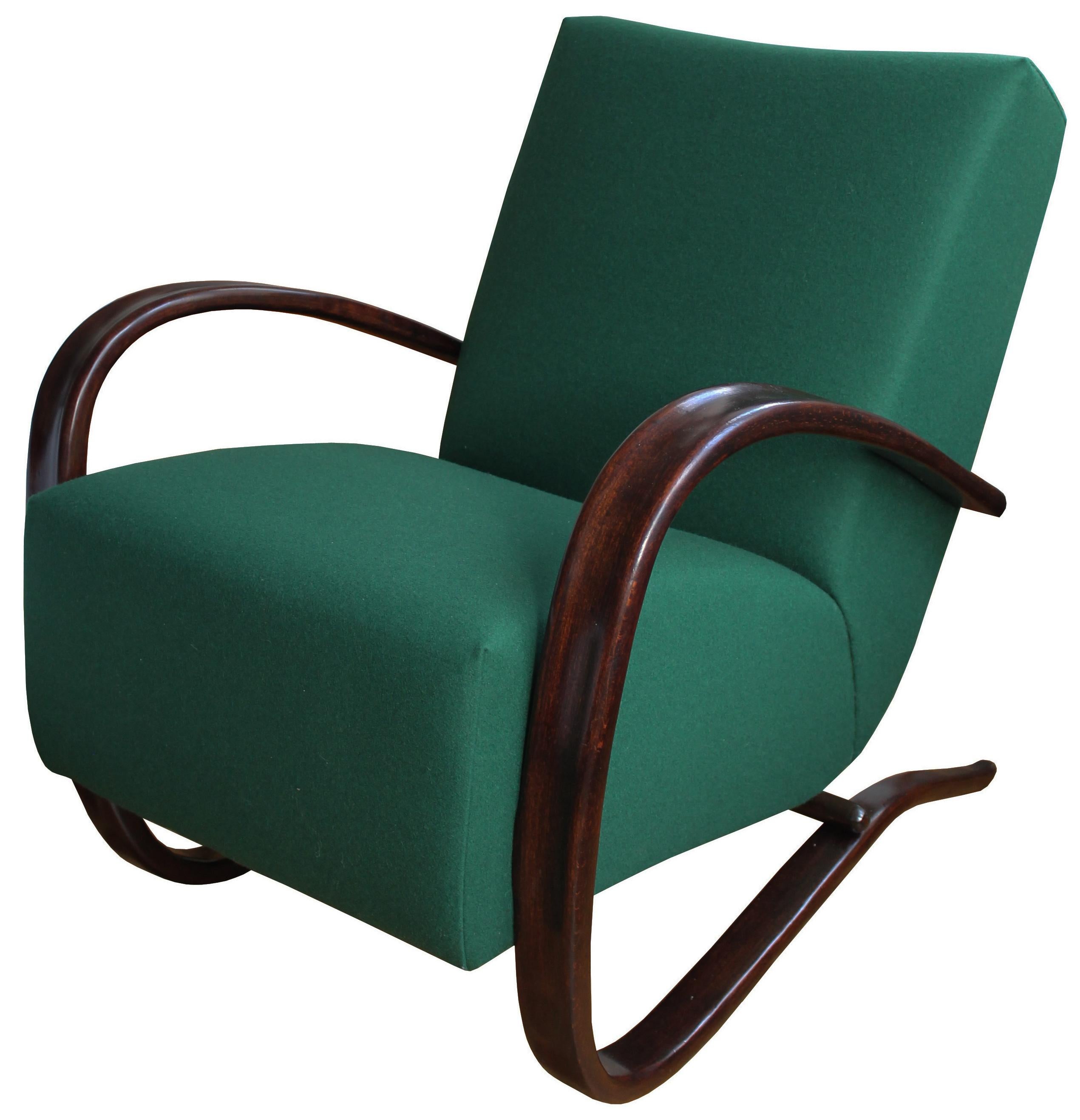 Mid-20th Century 1930s Czech H269 Armchair by Jindrich Halabala for UP Brno For Sale