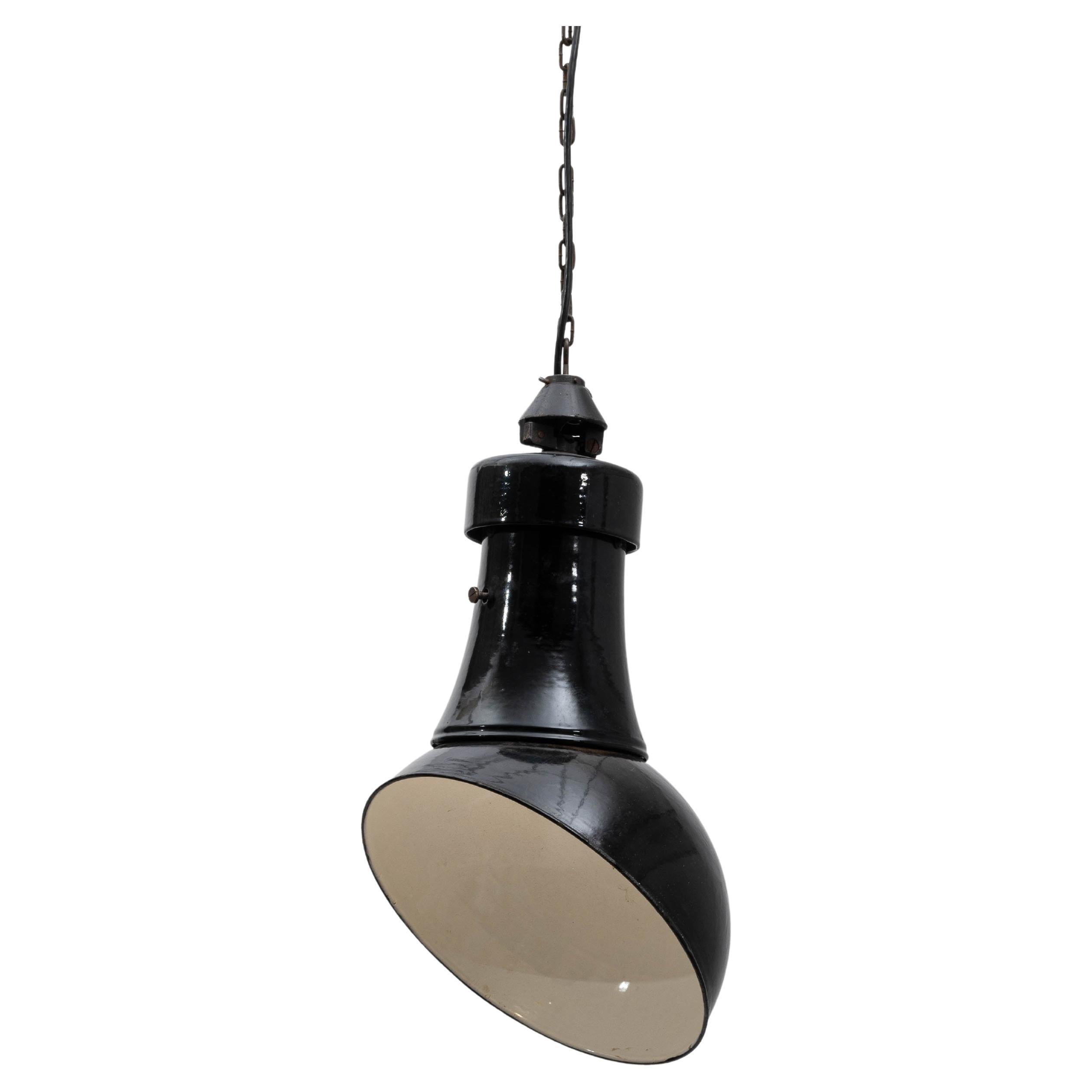 Lampada a sospensione angolare in metallo ceco del 1930