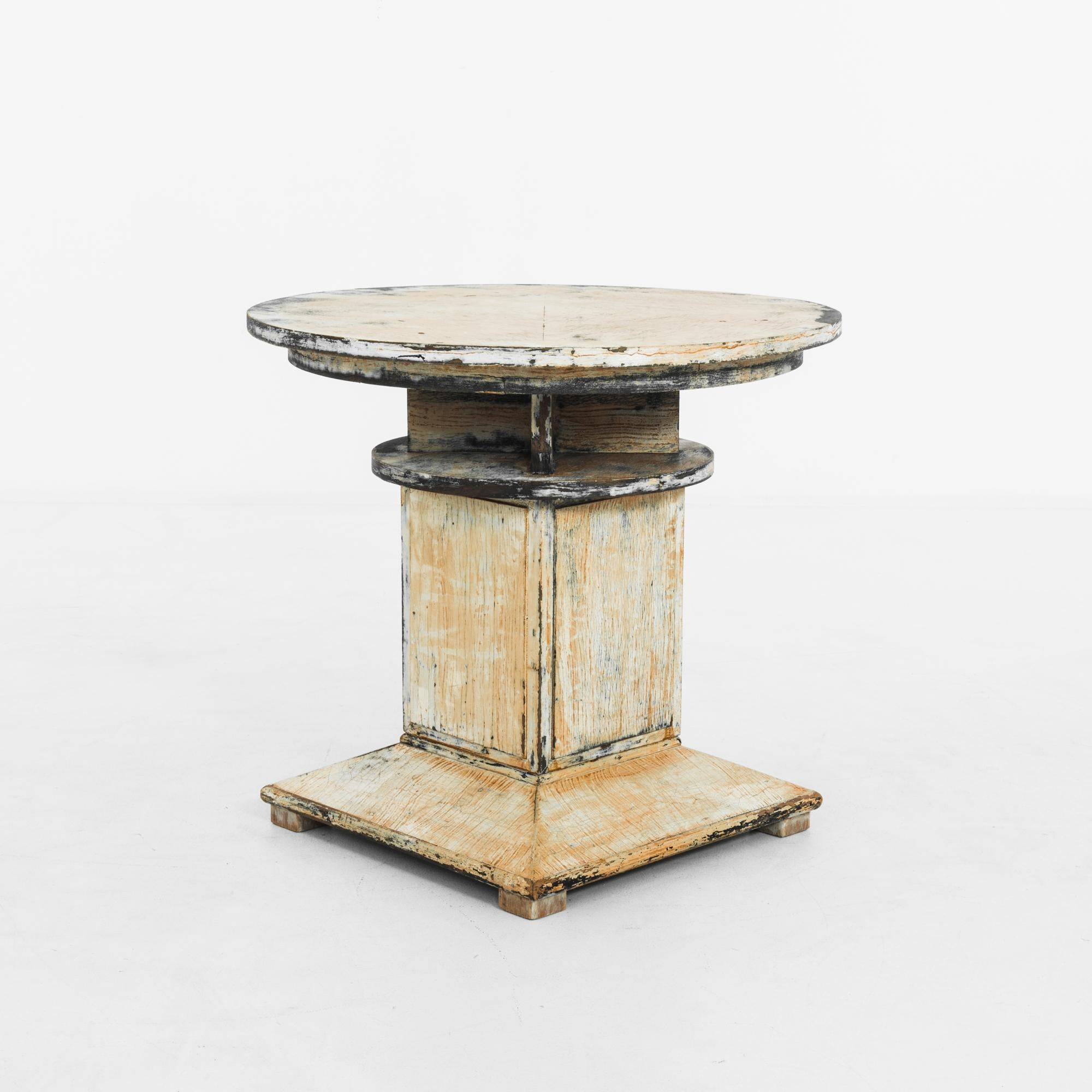 Modern 1930s Czech Round Wooden Table