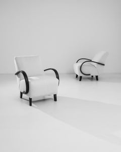 1930s Czech Upholstered Armchairs by J. Halabala, a Pair