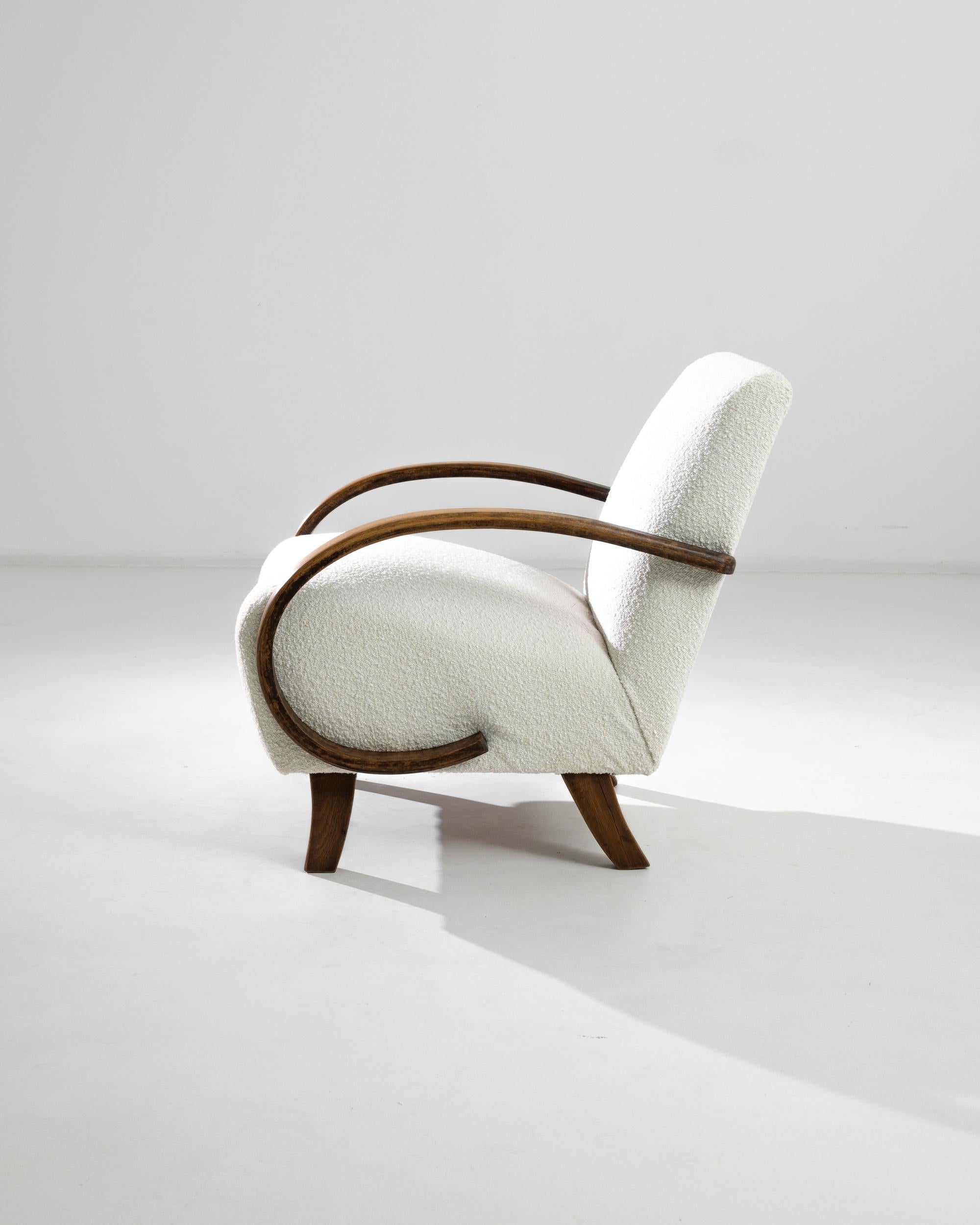 Mid-Century Modern 1930s Czech Wooden Armchair by J. Halabala