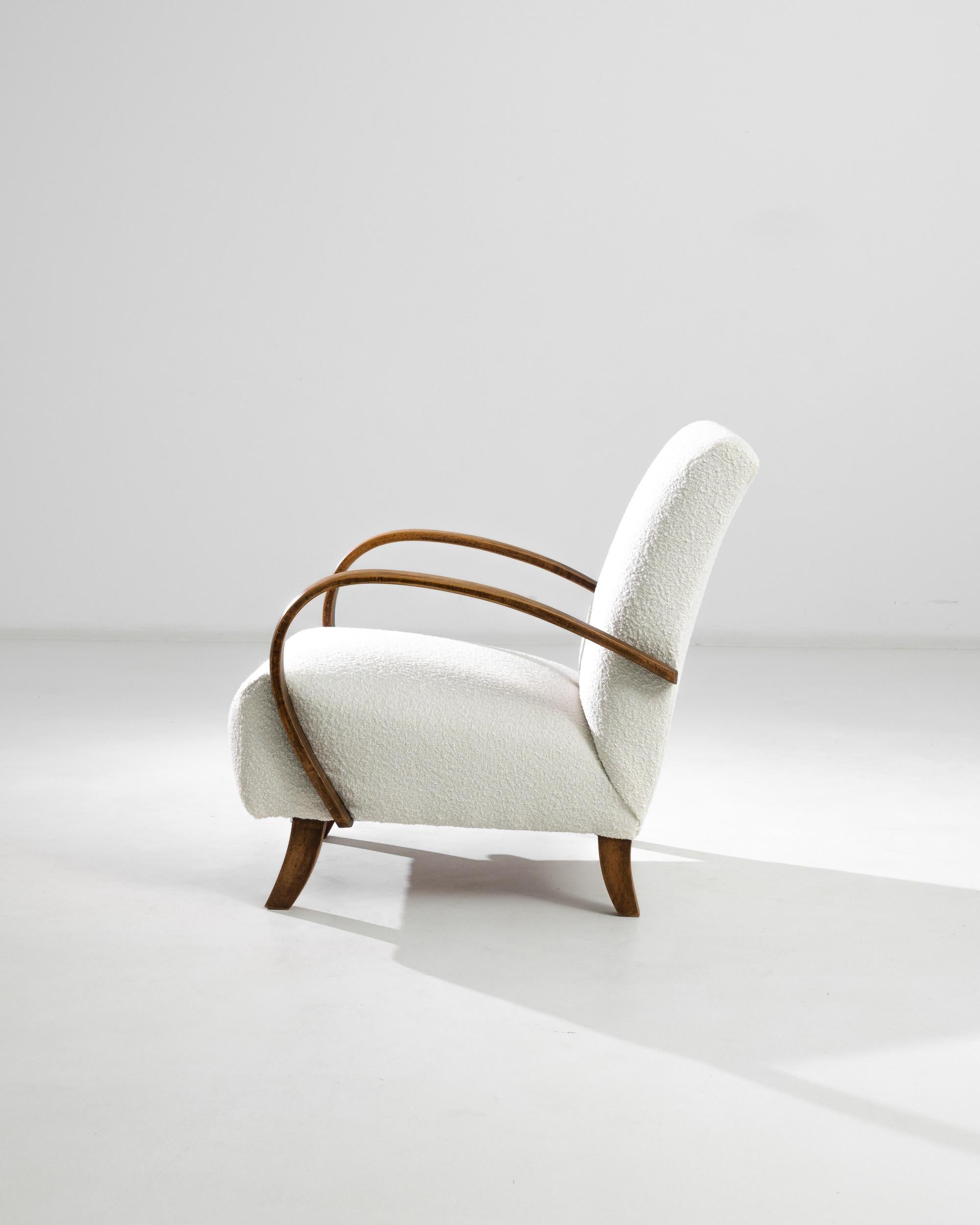 Mid-Century Modern 1930s Czech Wooden Armchair by J. Halabala