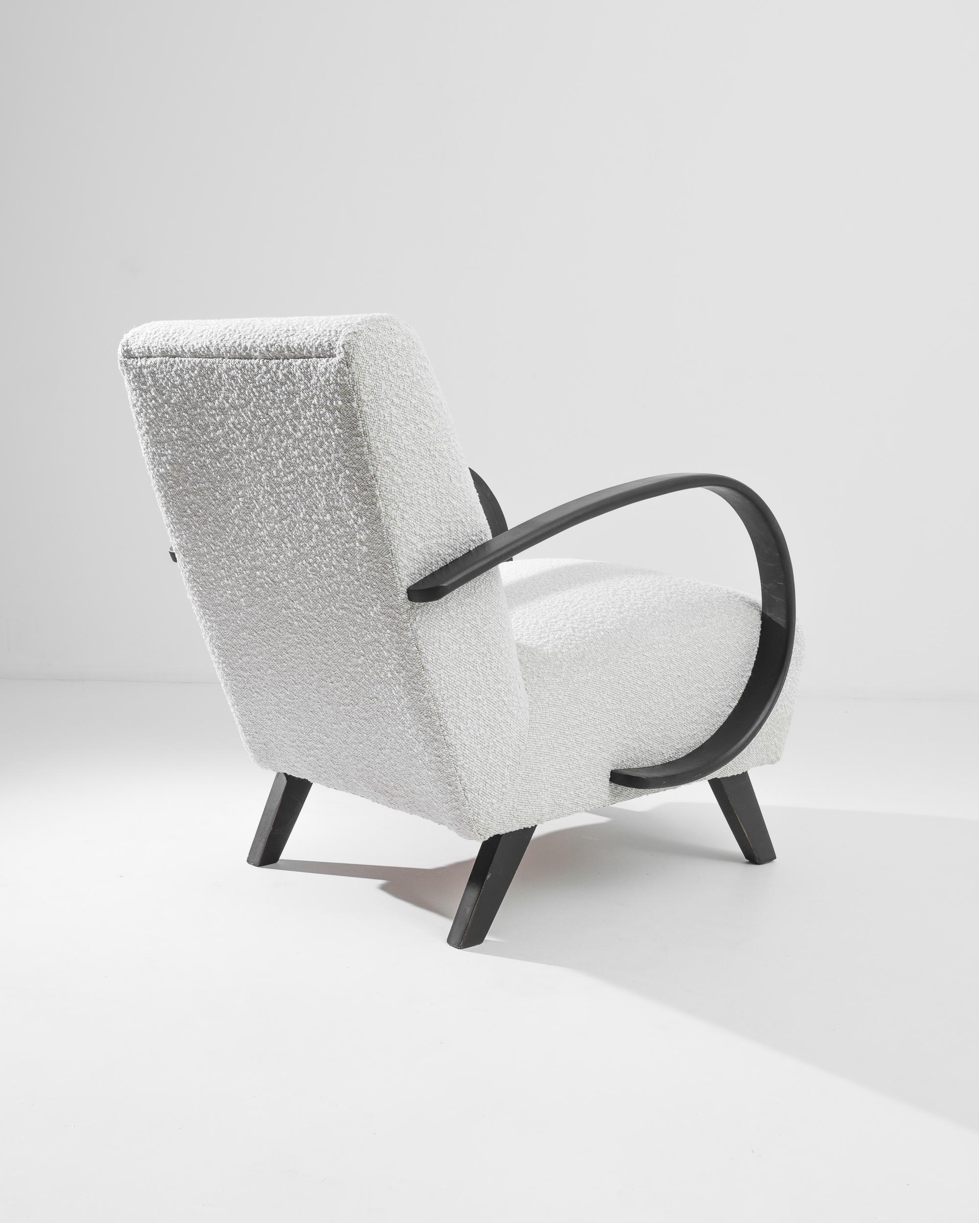 Mid-Century Modern 1930s Czech Wooden Armchair by J. Halabala For Sale