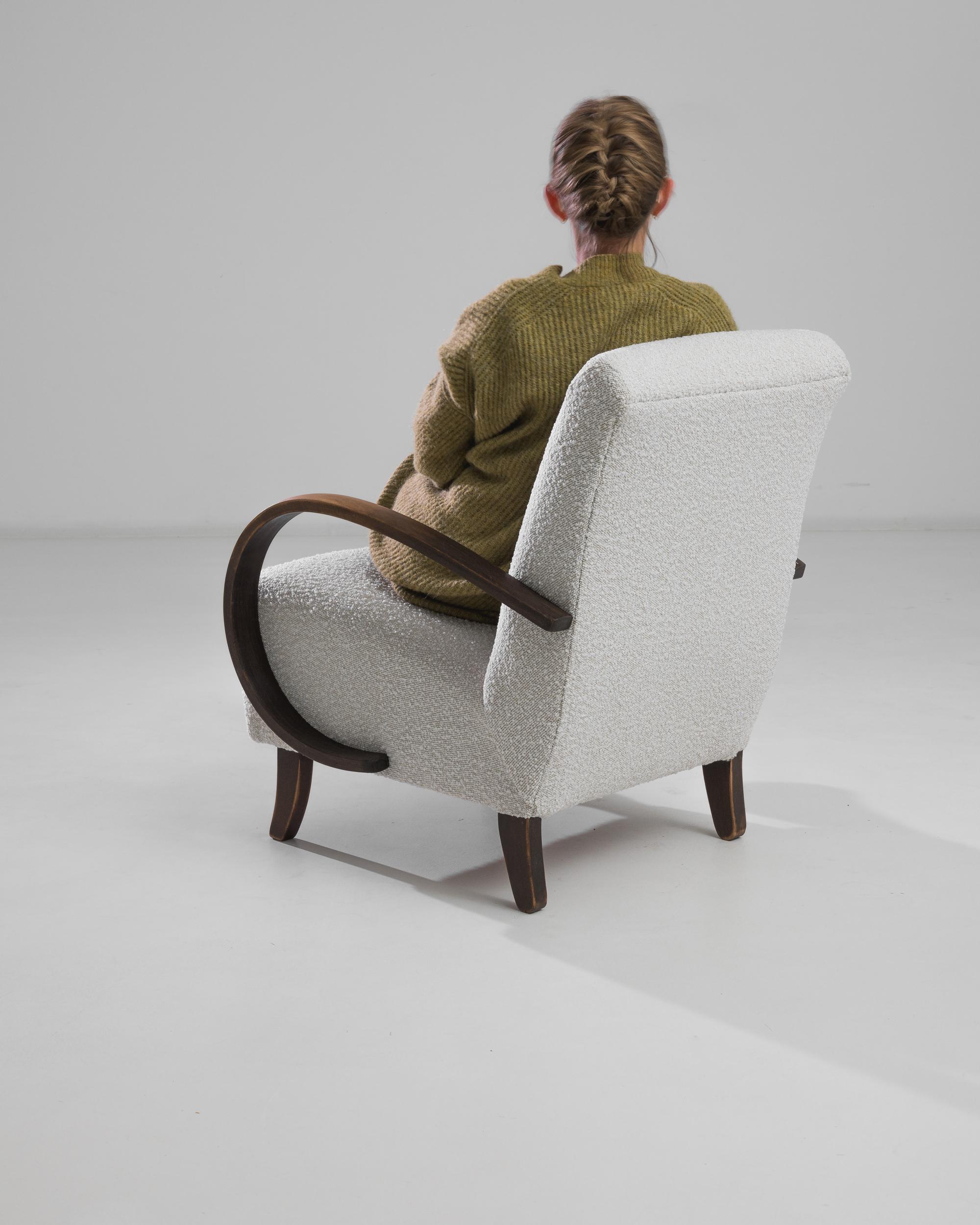 1930s Czech Wooden Armchair by J. Halabala In Good Condition In High Point, NC
