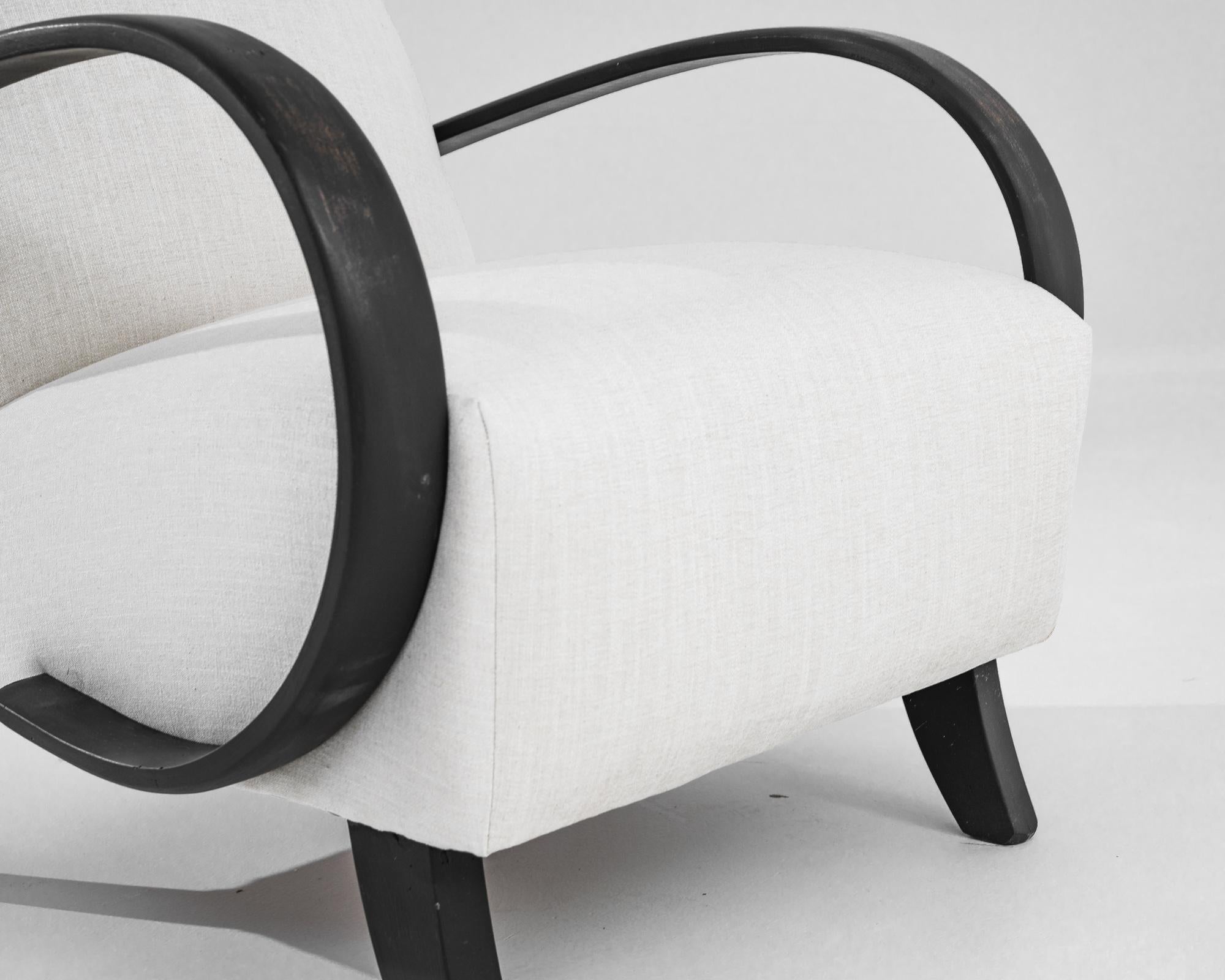 20th Century 1930s Czech Wooden Armchair by J. Halabala For Sale