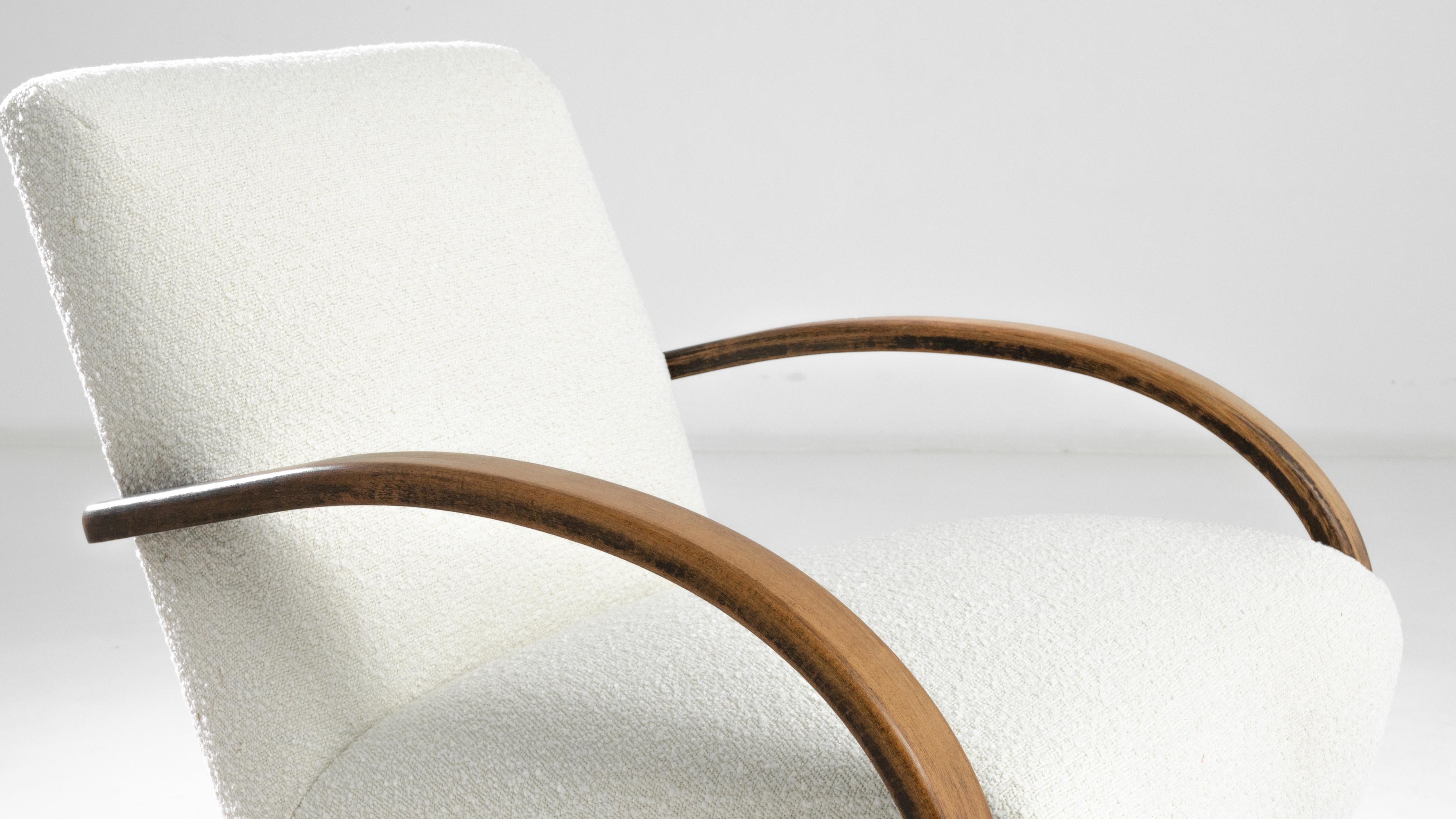1930s Czech Wooden Armchair by J. Halabala 1