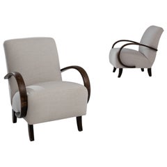 1930s Czech Wooden Armchairs by J. Halabala, a Pair 1930s Czech Wooden Armchairs by J. Halabala, a Pair