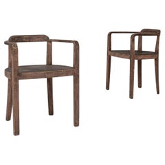 1930s Czech Wooden Chairs, a Pair