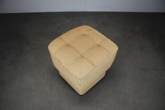 1930s Czechoslovak Art Deco Ottoman / Tabouret with Springs Seat, New Upholstery