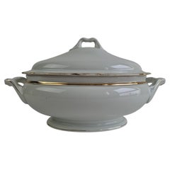 1930s Czechoslovak Art Deco Porcelain Soup Tureen by Duchcov Eduard Eichler
