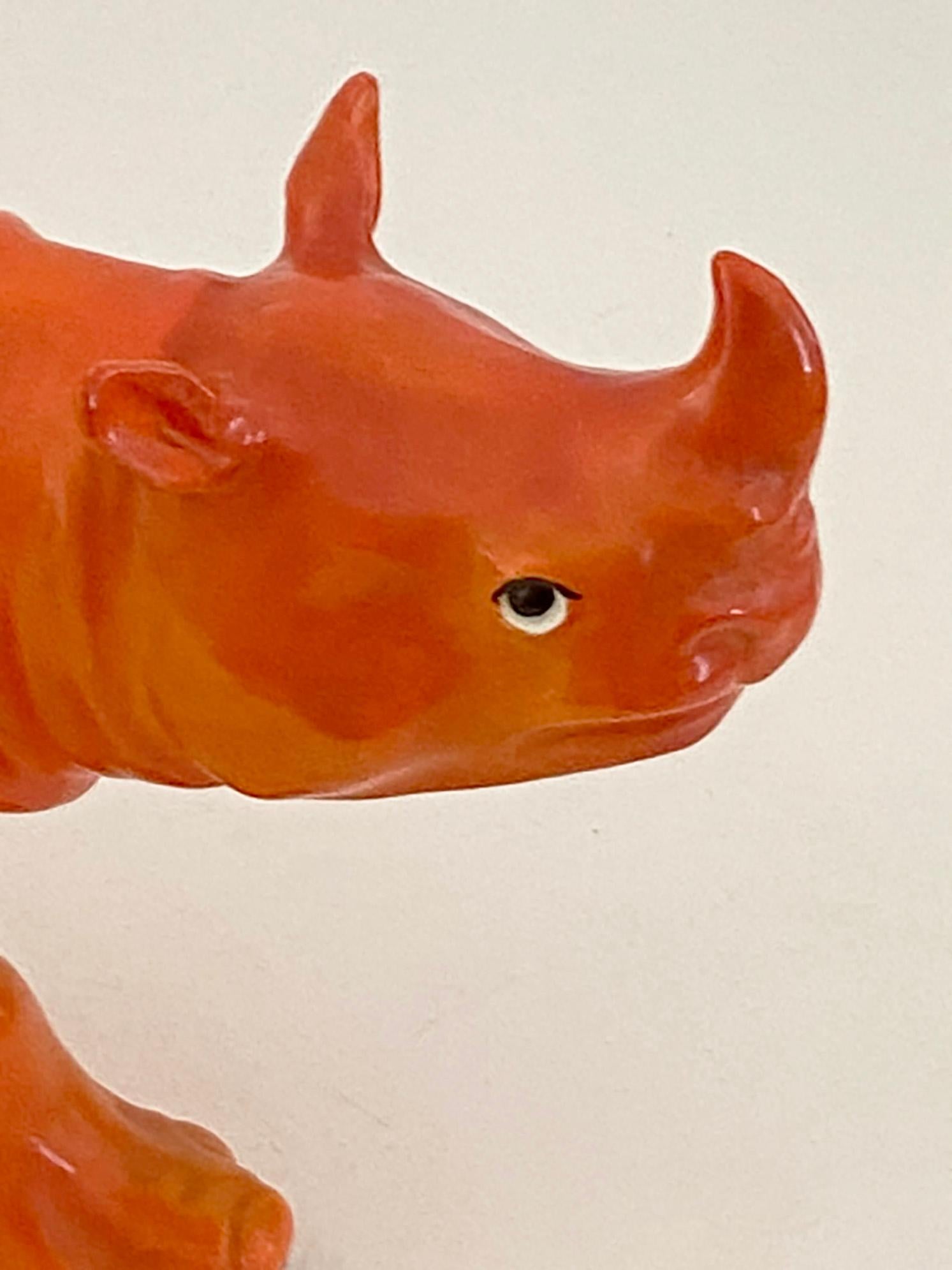 1930 Checoslovaquia Cerámica Naranja Rinoceronte en venta 5