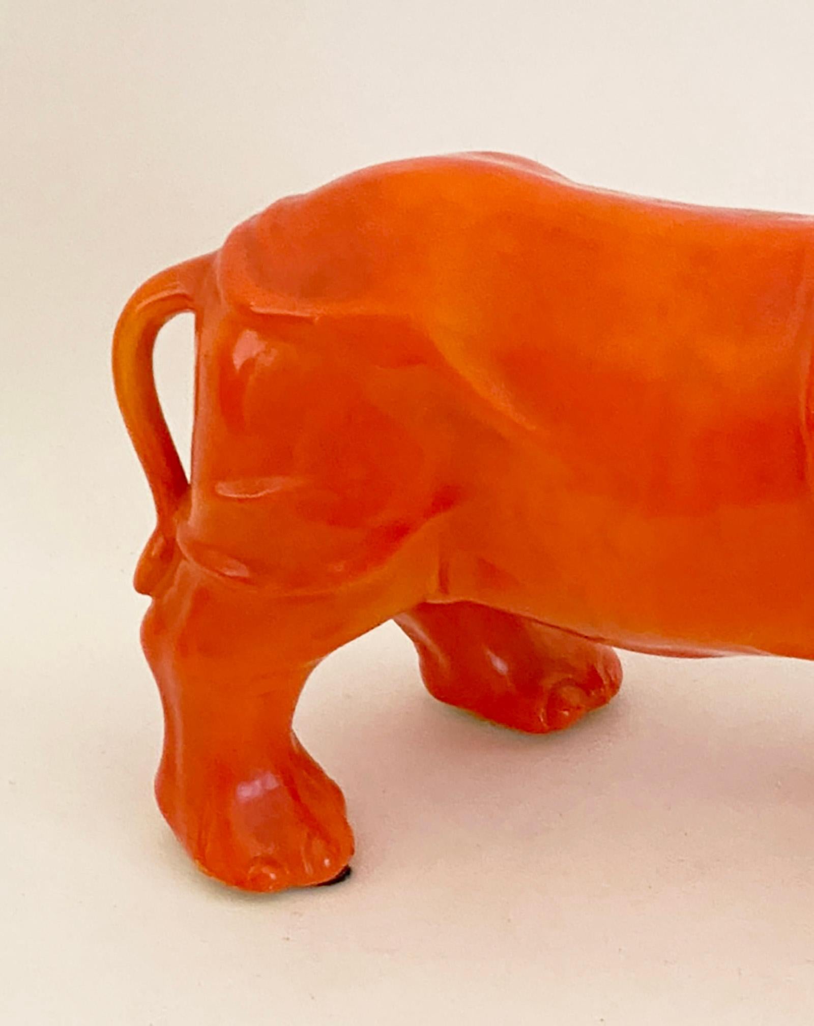 1930 Checoslovaquia Cerámica Naranja Rinoceronte Cerámico en venta