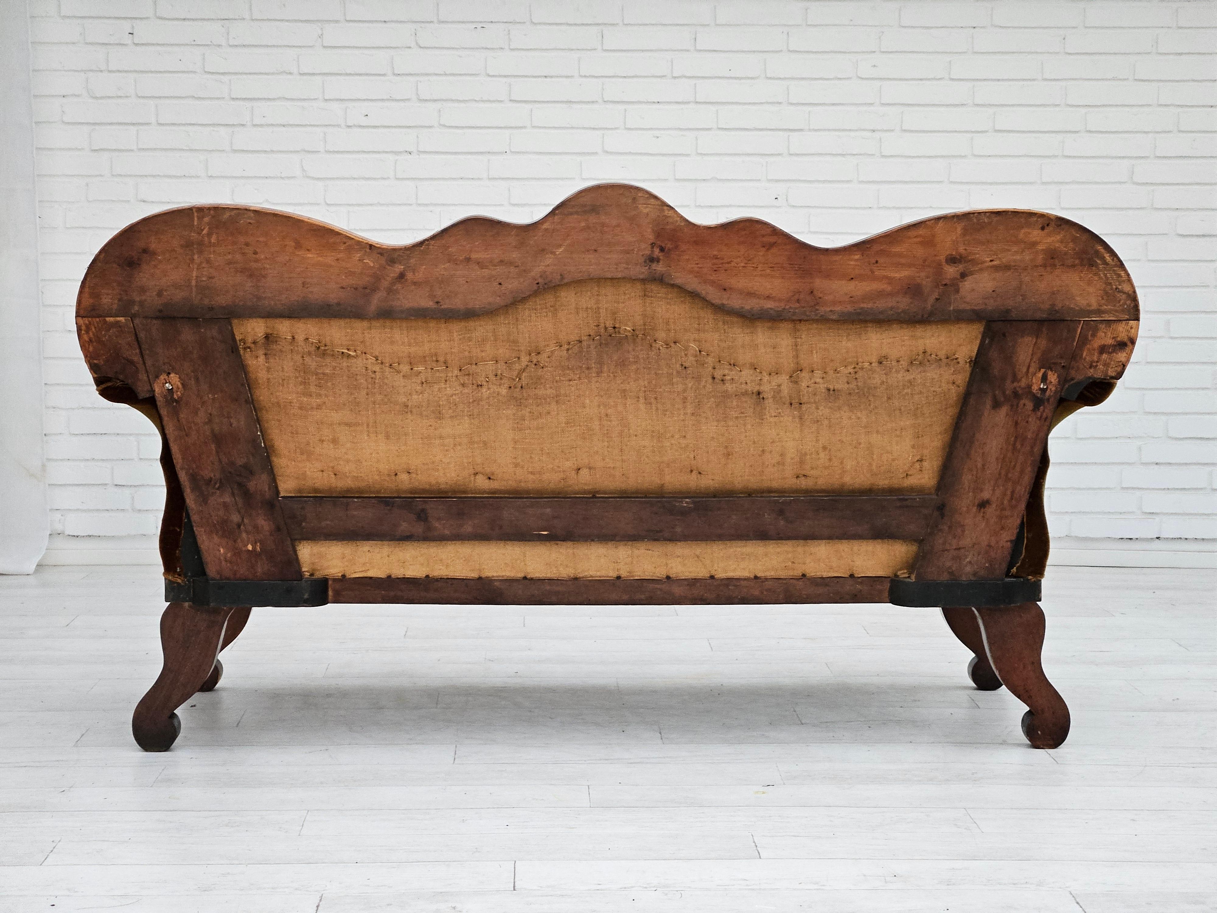 1930s, Danish 2 seater sofa, ash wood, original condition. For Sale 9
