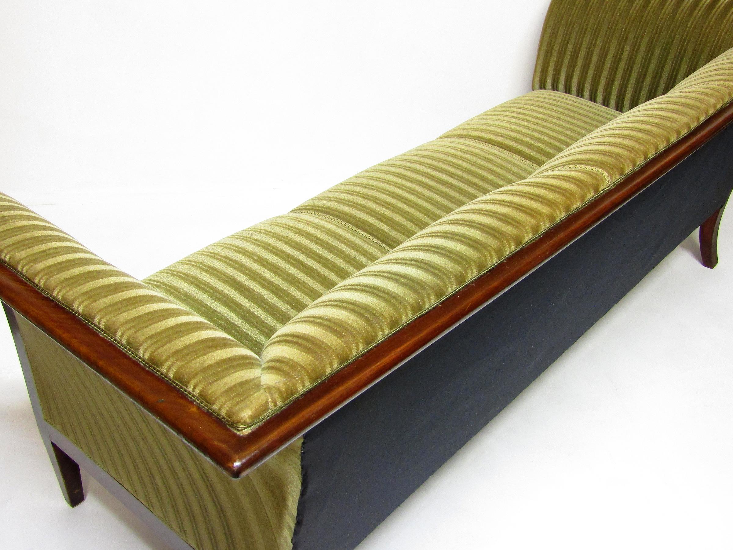 Velvet 1930s Danish Art Deco 3-Seater Sofa By Frits Henningsen