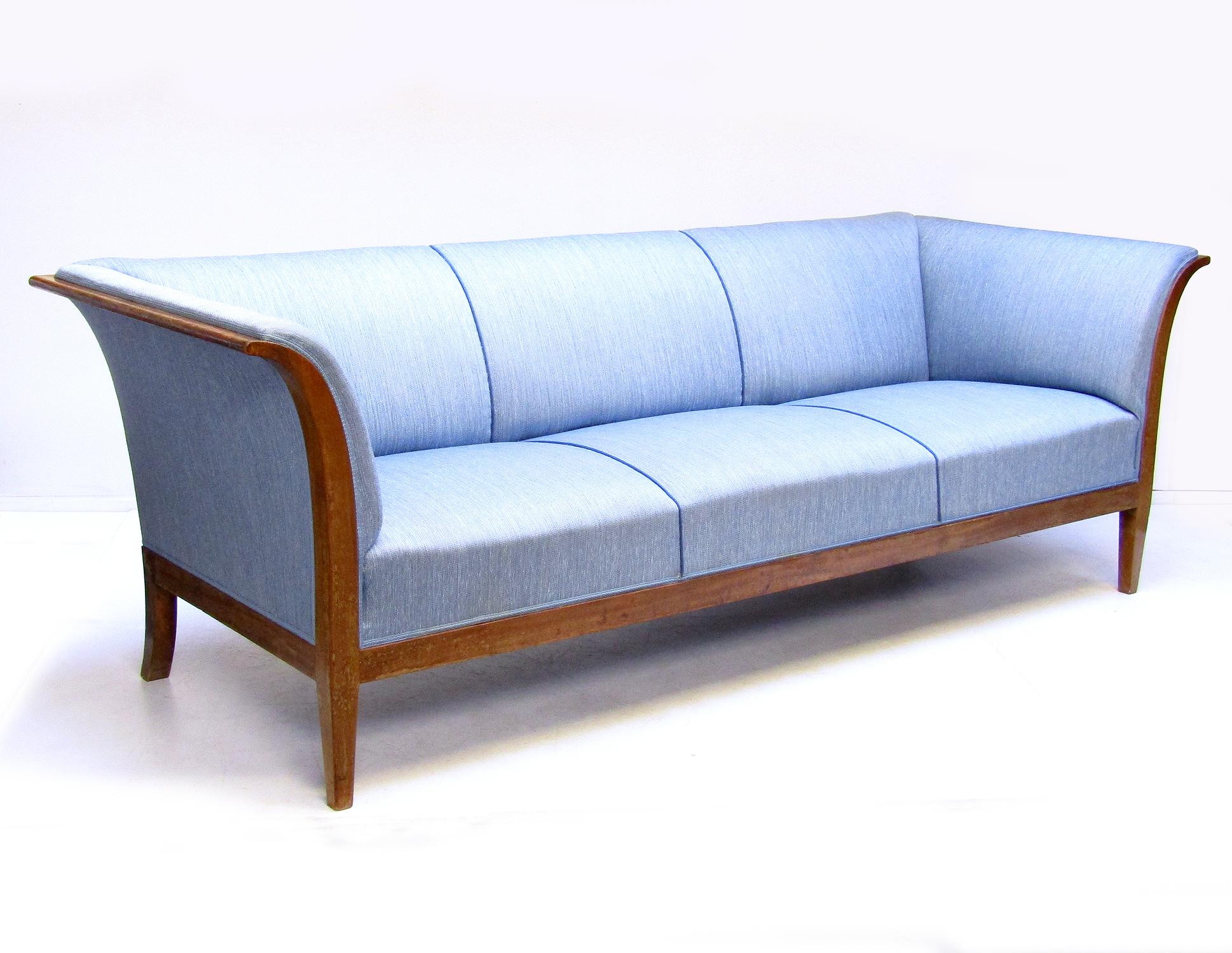 1930s Danish Art Deco 3-Seater Sofa by Frits Henningsen in Cuban Mahogany 1