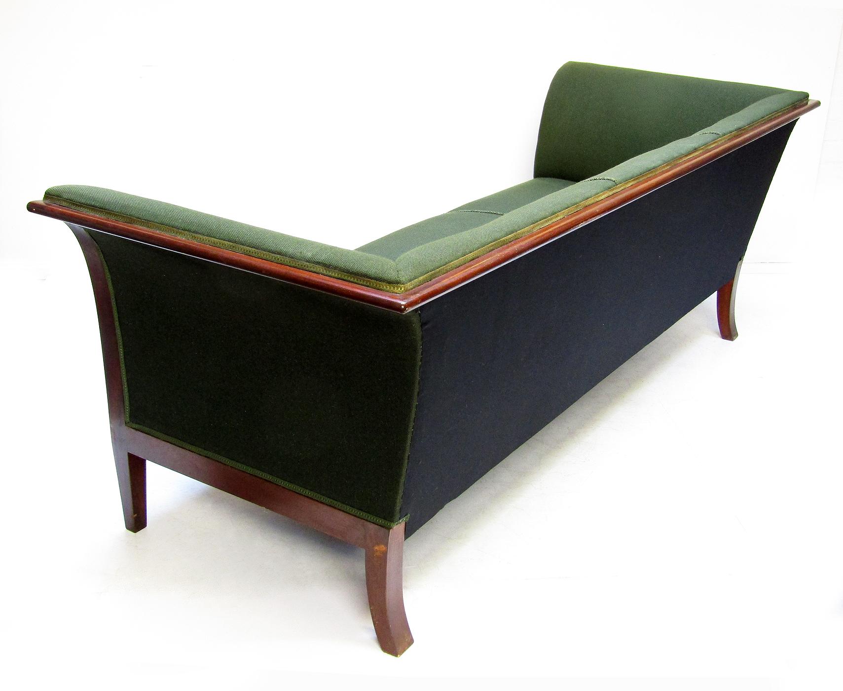 20th Century 1930s Danish Art Deco 3-Seater Sofa by Frits Henningsen in Cuban Mahogany