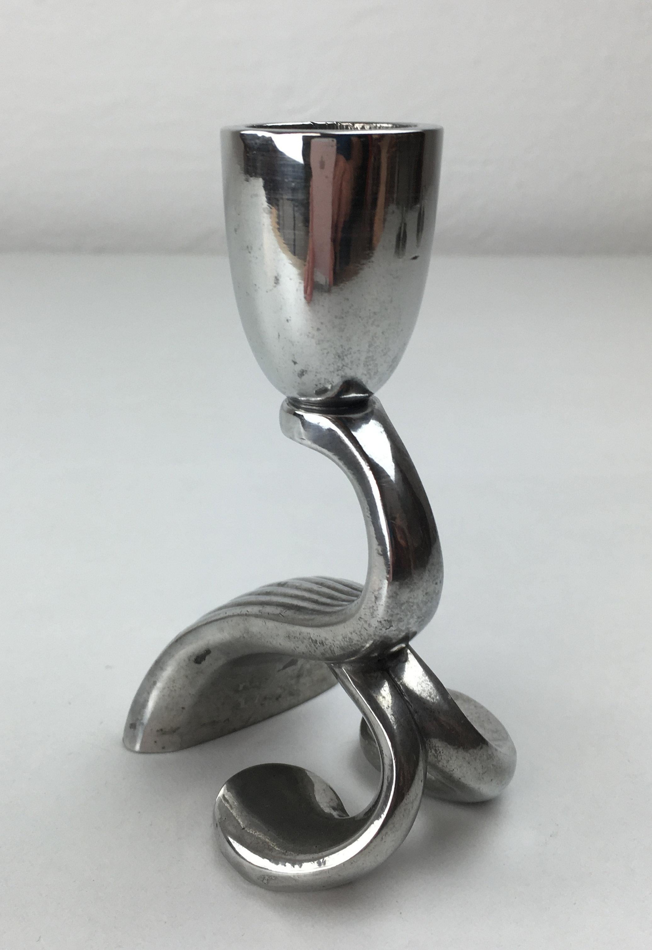 1930s Danish Art Deco Just Andersen Pewter Candleholder In Good Condition For Sale In Knebel, DK