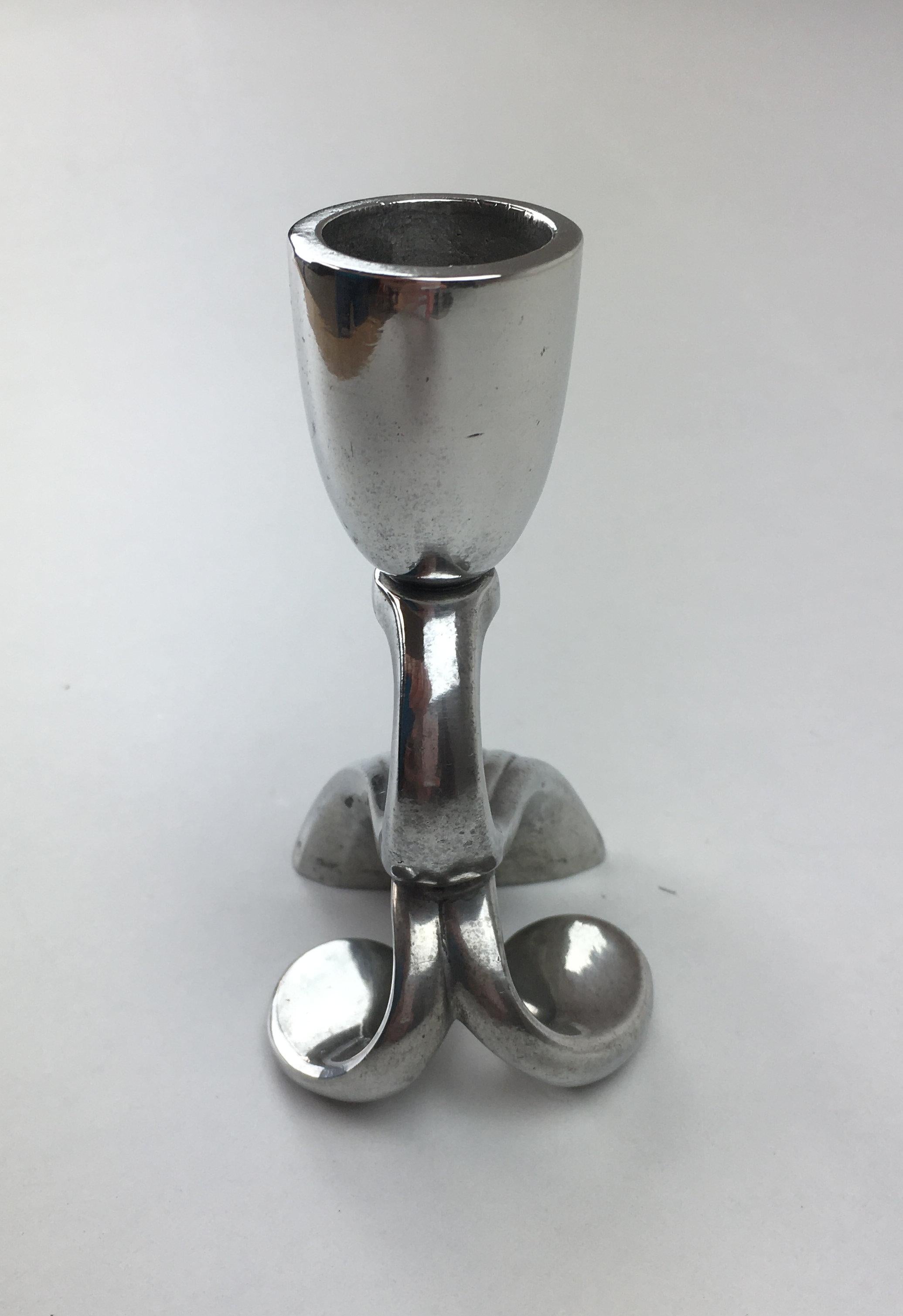 Mid-20th Century 1930s Danish Art Deco Just Andersen Pewter Candleholder For Sale