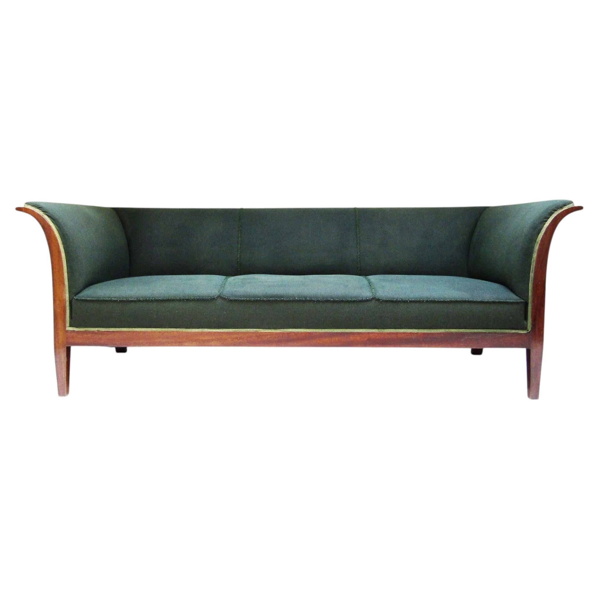 1930s Danish Art Deco Sofa In Cuban Mahogany By Frits Henningsen
